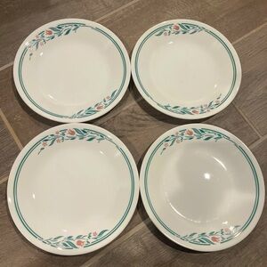 Corelle by Corning Rosemarie 6 3/4” Plates salad bread butter tulips